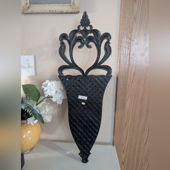 Rustic /Bronze  Decor Metal Large Tall Scalloped Wall Sconce - Picture 2 of 8